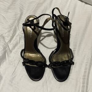 Via Spiga 8 black jeweled strappy sandal worn once